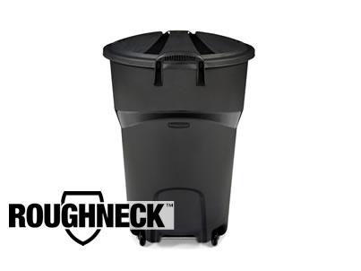 Roughneck Wheeled Trash Can, Black, 32-Gal.